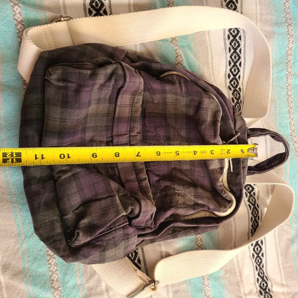 brandy melville john galt mini backpack plaid - Picture 2 of 9
